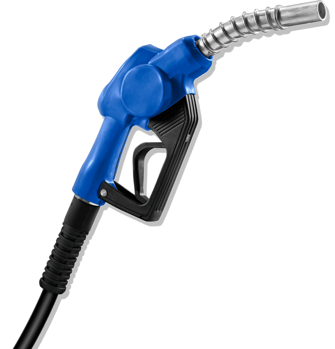 Pompe à essence bleue.