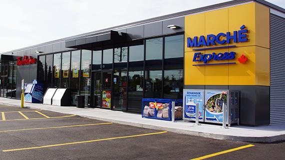 Marche Express convenience store and parking lot.